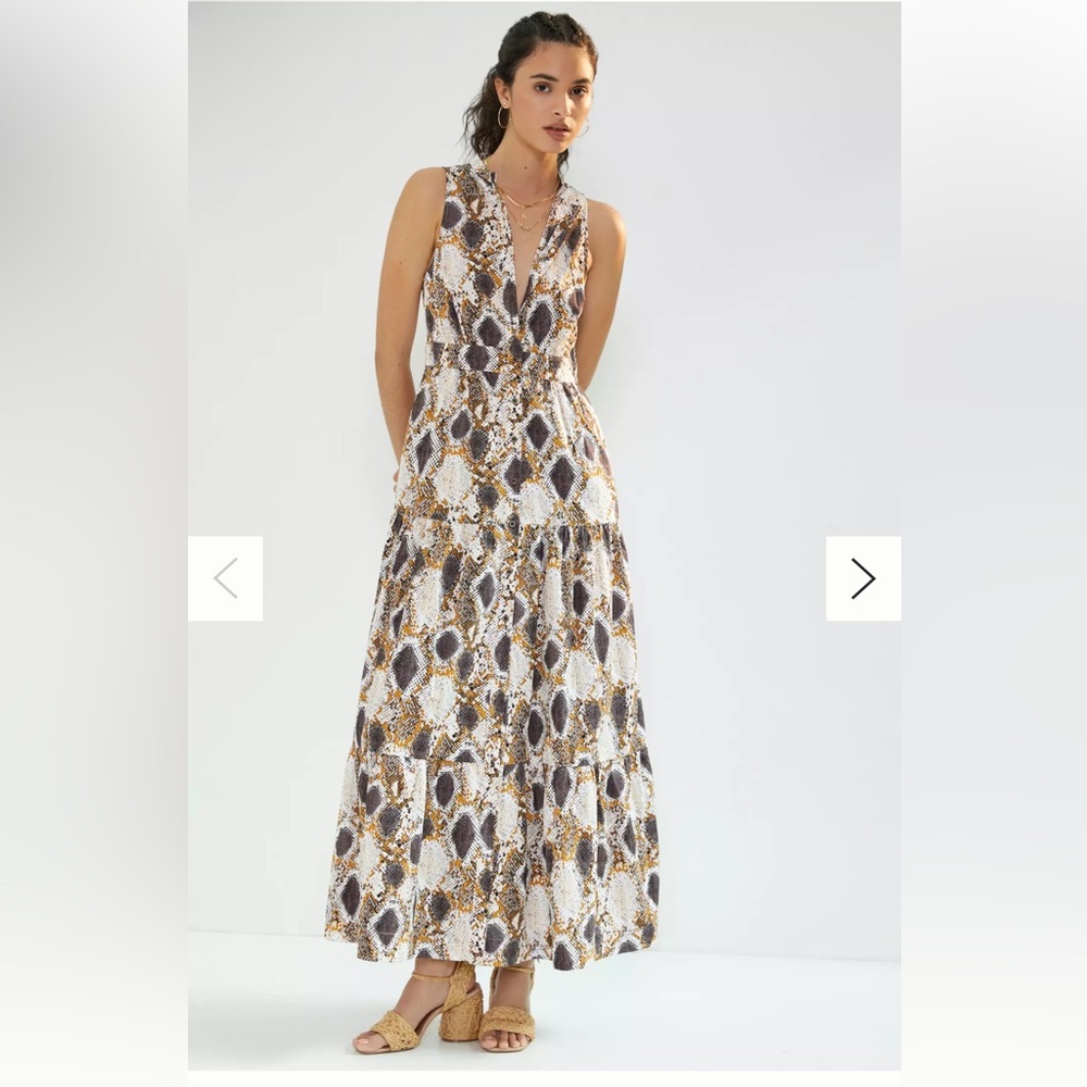 Maeve by Anthropologie snake print maxi dress